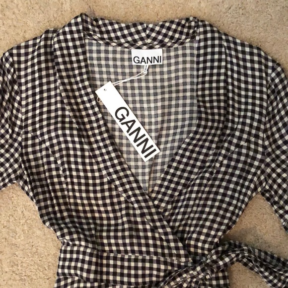 NWT Ganni Plaid Dress sz 36 (Small) - Picture 1 of 6